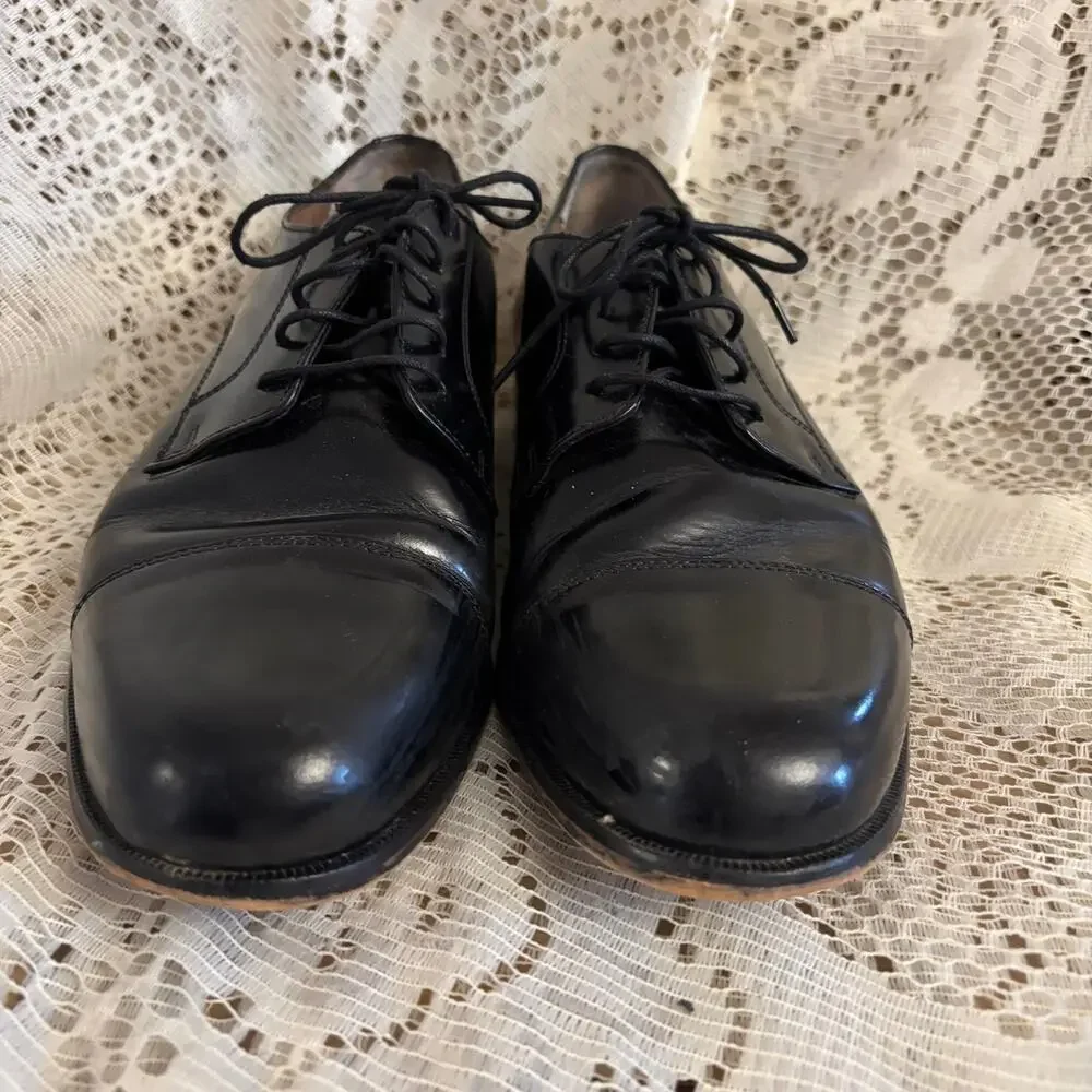 Bostonian Classics Men's US 10 M Black Leather Cap Toe Oxford Dress Shoes